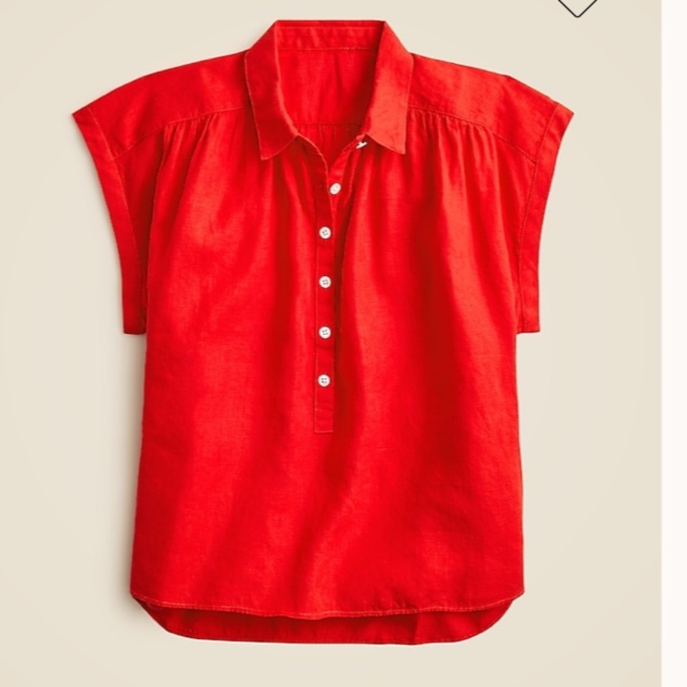 NWT‎ J.Crew New Capitaine Shirt Linen Red XXL